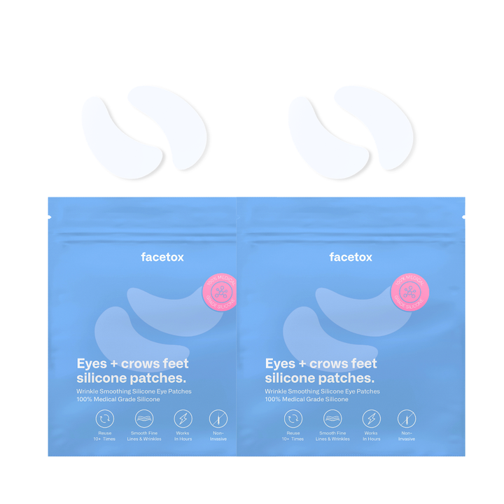 Facetox Eyes + Crows Feet Silicone Wrinkle Patches (2 PACK)